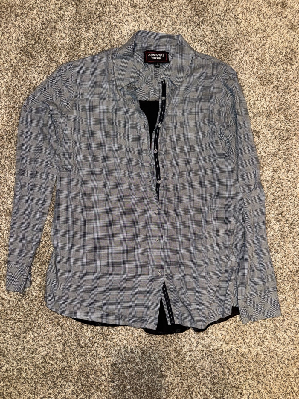 Johnny Was Plaid Button-Front Dress Shirt